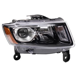 TRQ Right Headlight Assembly Passenger Side Compatible with 14-16 Grand Cherokee CH2503308
