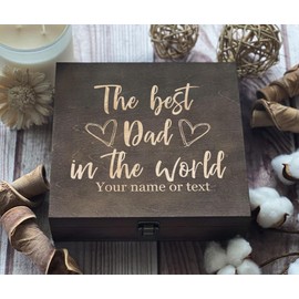 Dad’s Custom Keepsakes Collection - The Best Dad in the World, Exclusively Engraved Gift Box, Perfect for Celebrating Fatherhood