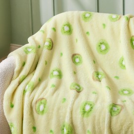 Bedsure Cute Kiwi Throw Blanket Green - Aesthetic Fleece Throw for Girls Boys Teens Kids as Gifts, Soft, Cozy and Plush Fruit Pattern Blankets for Couch Sofa Bed Camping, 50x60