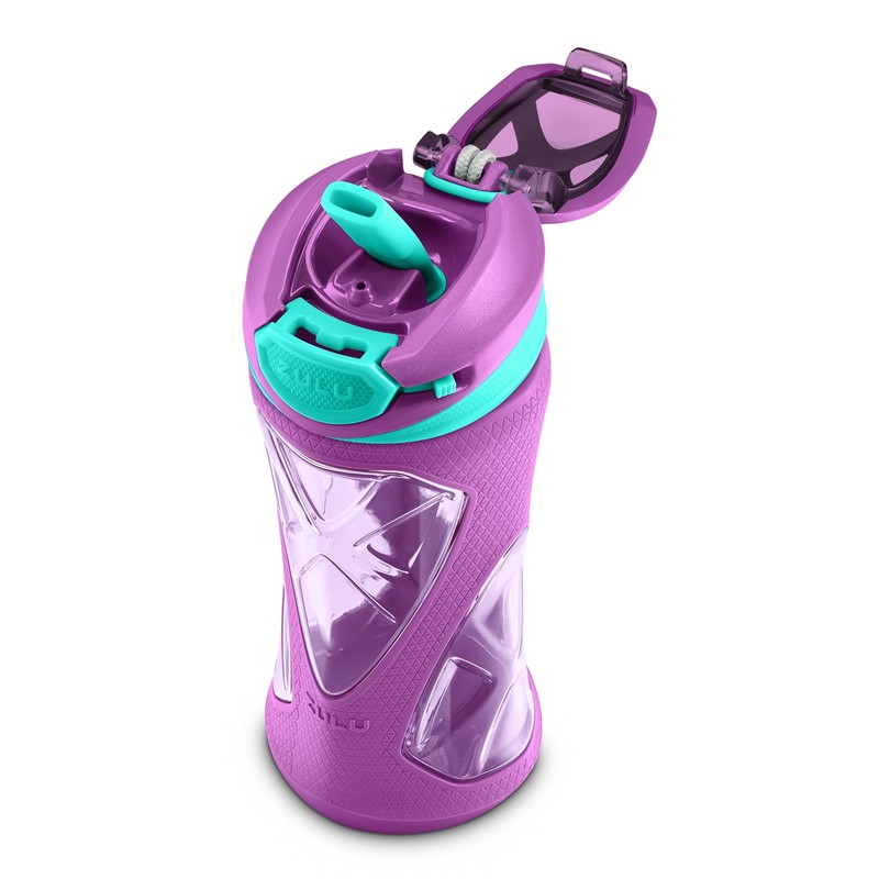 ZULU Torque 16oz Plastic Kids Water Bottle with Silicone Sleeve