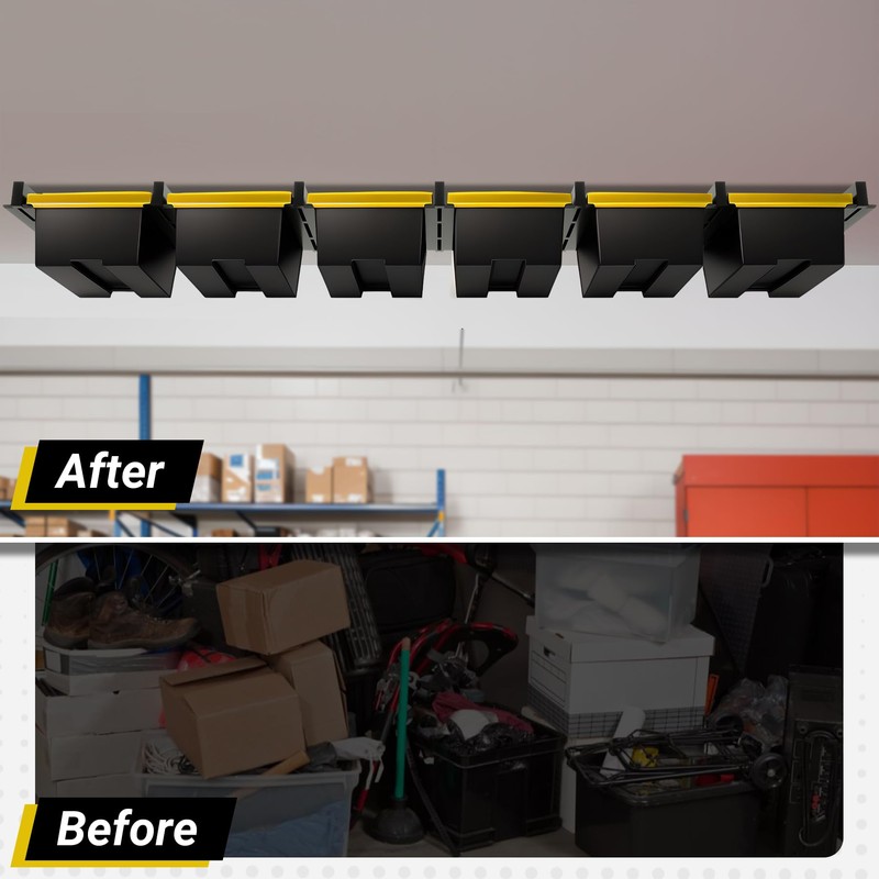 Eastrexon 6-bin Overhead Garage Storage Rack, Ceiling Storage Racks Heavy