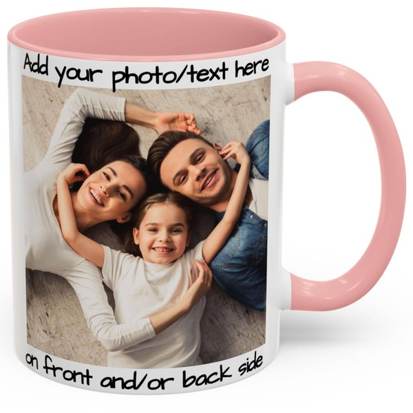 Custom Mug, Personalized Mug, Ceramic Accent Mug with C-Shaped Handle,