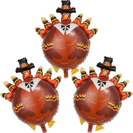 Thanksgiving Turkey Balloons for Thanksgiving Theme Party Supplies Harvest Festival Decor Thanksgiving Party Decoration Supplies Balloons Party Sets-3pcs