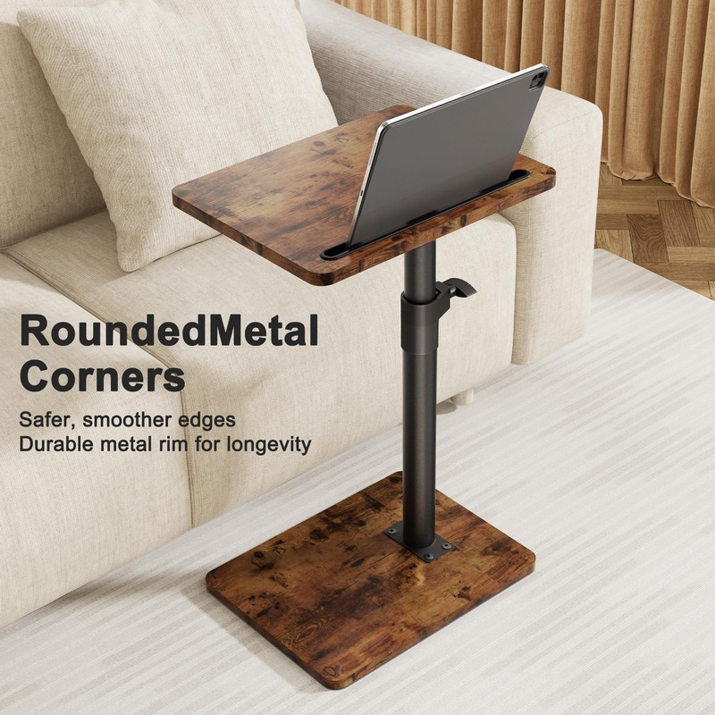 YUHFERA Sofa Armrest Tray Table for Couch - 360° Swivel