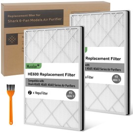 Musslan 2 Pack HE601 Filter for Shark Air Purifier 6 (HE601 & HE602), HE6FKPET, HE6FKBAS, HE6FKPRO, 3-Stage Filtration System of H13 True HEPA