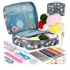 58-Piece Crochet Starter Kit for DIY Yarn Projects – Blue