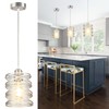 foucasal Brushed Nickel Pendant Light for Kitchen Island Spiral Iron