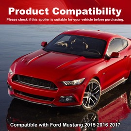 Front Bumper Lip Compatible with Ford Mustang 2015 2016 2017 Carbon Fiber Printing Front Lip Splitter ABS Front Spoiler