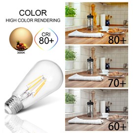 NOTOC LED Edison Bulb 4W,Antique 40W Vintage Edison Bulb,E26 Light Bulb Non Dimmable Led Bulb 450 Lumens 2700K Warm White,Pack of 6