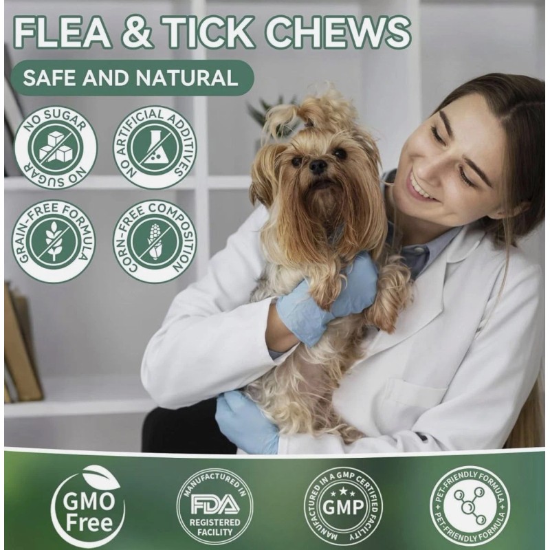 YOTANGO Flea and Tick Prevention for Dogs Chews, 200 Soft