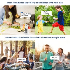 Rechargeable Intercoms Wireless for Home Room to Room 5280 Feet Range 10 Channel, Wireless Intercom System for Home Business Office, Chtoocy Handheld Communication System Expandable (4 Packs, White)