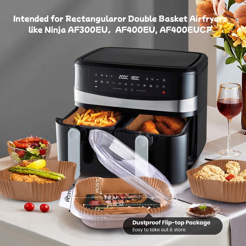 Baking Paper for Hot Air Fryer with Double Chamber, Pack