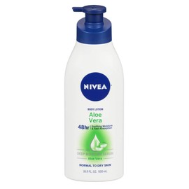 Nivea Lotion Aloe Vera 48 Hour 16.9 Ounce Pump (500ml) (2 Pack)