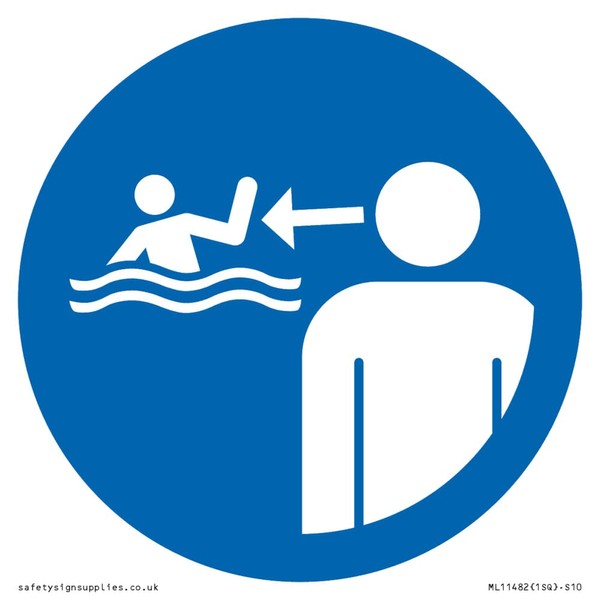 Mandatory: Keep children under supervision in the aquatic environment Sign - 100x100mm - S10