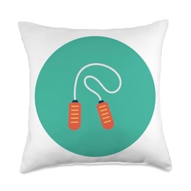 Jump Rope Skip Rope Exercise Work Out Throw Pillow