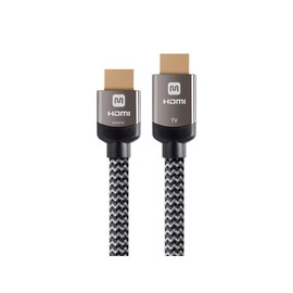 Monoprice 4K Braided High Speed HDMI Cable - CL3 In Wall Rated, YCbCr 4:4:4, 18Gbps, Active, 40 Feet, Gray