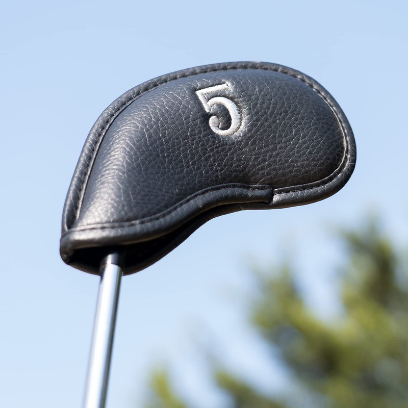 CRAFTSMAN GOLF Black Leather Iron Headcover Set 10pcs with No.