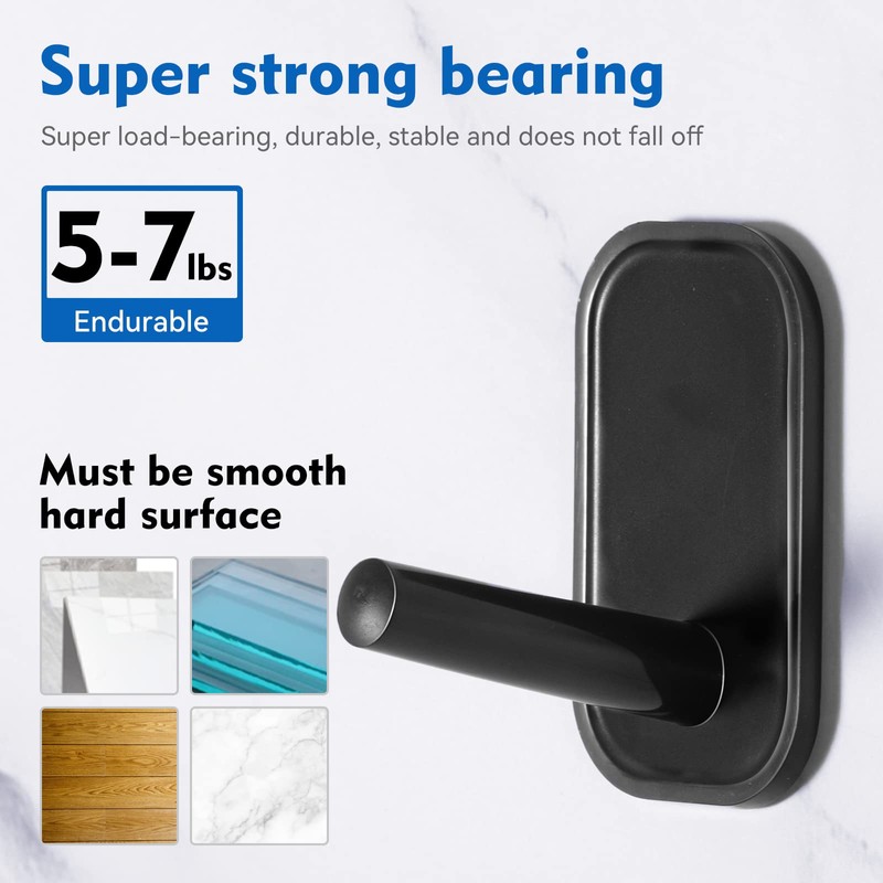 INNÔPLUS 6 Pieces Adhesive Hooks,Hat Hooks, Self Adhesive Wall Hooks,Towel