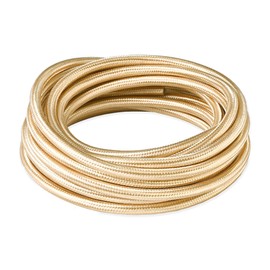 BRIGHTTIA Gold Color Cloth Covered Electrical Wire - 16Ft Textile Cable for Pendant Light Fixture and Vintage Lamp Revival - DIY Lamp Parts for Unique and Creative Lighting Projects (B075)