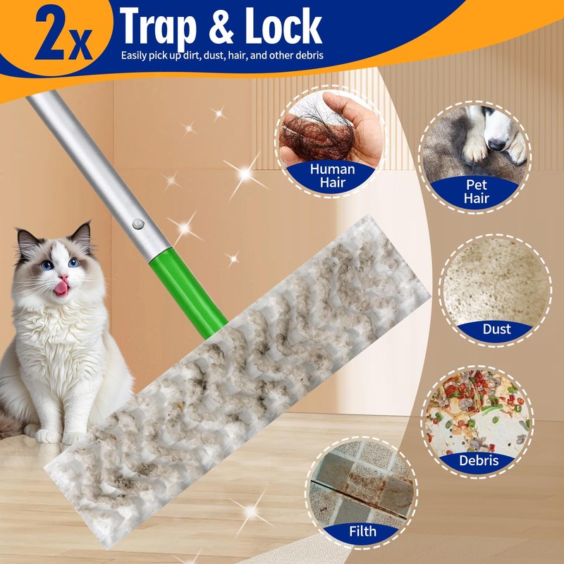FURCIELOS 20 Count XL Pet Dry Sweeping Cloth Refills for