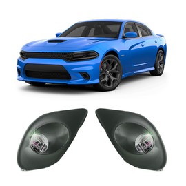CONCEPT AUTOMOTIVE LIGHTS Replacement For 2015-2019 Dodge Charger SRT LED Fog Lights Lamps Left & Right Side with Bezels and Assembly Set L&R Side