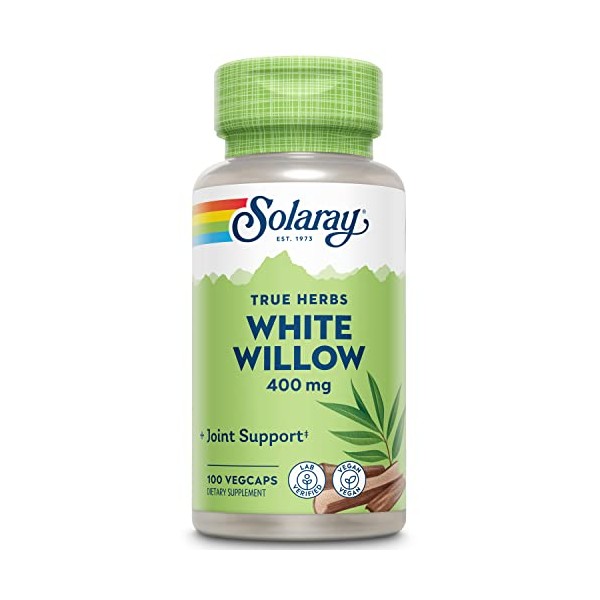 SOLARAY White Willow Bark 400mg | Scientifically Studied Herb | May Help Support Healthy Physical & Psychological Stress Response | Non-GMO | 100ct