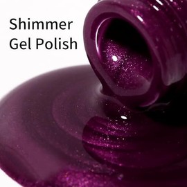 Esmalte de uñas en gel morado, 16 ml, esmalte en gel morado perlado, esmalte en gel para primavera y verano, esmalte en gel UVLED