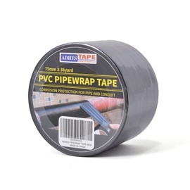 ADHES Corrosion Protection Pipe Tape, PVC Weatherproof Wrap Duct Tape for Drain Pipe, Metal & Electrical Piping, Outdoor, Underground Pipe, 3 Inch X 36 Yds, Black
