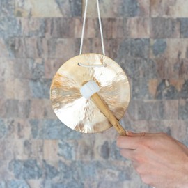Original Feng Gong, Wind Gong from China, 15 cm, with Wood/Cotton Striker -7016