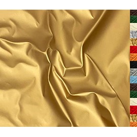 A-Express Soft Faux Leather Fabric Spandex Stretch Smooth Matt Matte Leatherette Vinyl Material 140cm 55" Wide 230gsm One Way Stretch Sold Per Meter - 1 Meter 100cm x 140cm Gold