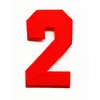3 INCH Red Number 2 Patches Appliques Fabric Decorating for