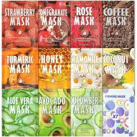 Pack of 12 Daily Care Face Sheet Mask Skincare, masks beauty face mask set,Hydrate,Moisturize,Soothe for All Skin Types