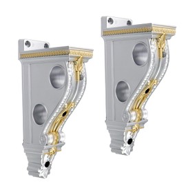 Mewutal 2pcs Drapery Sconces Silver Curtain Rod Holders Brackets with 1-4/7 Inch Diameter Double Holes for Window Decoration (Silver + Gold)