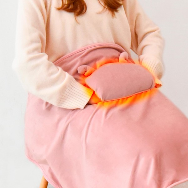 Electric Blanket, USB Washable Throw Shoulder Bag, Pink, W 49.2 x H 27.6 inches (125 x 70 cm), Hot Blanket, Electric Throw, Cold Protection, Warm Goods, Enetampo Electric Blanket, For Outdoor Activities, Camping, Cold Protection
