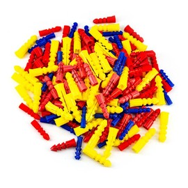 JIEHU 200 Pcs Plugs Assorted, Plugs for Plasterboard Wall, Small Wall Plugs for Brick, Concrete, Plasterboard Fixings Picture Hanging