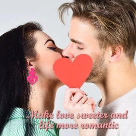 Heart Earrings for Women Valentines Day Gifts for Her Red Rhinestone Heart Dangle Earrings Valentines Day Accessories Gifts for Women 2025