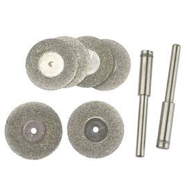 AB Tools toolzone HB263 Diamond Coated Mini Cutting Disc Wheels for Hobby Drills - Silver (6-Piece)