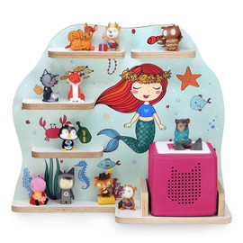 stadtecken Wooden Shelf for Music Box I Suitable for The Toniebox and ca. 35 Tonies I Perfect Storage in The Children's Room I for Setting up or Hanging (Medium, Mermaid)