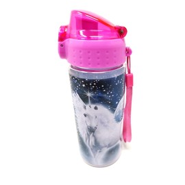 Theonoi Auslaufsichere Kinder Wasserflasche Trinkflasche Flasche bruchsicher leicht aus Tritan BPA-frei 500 ml für Schule Kindergarten Sport (Unicorn Einhorn)