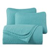 Chezmoi Collection Austin 3-Piece Oversized Bedspread Coverlet Set (Queen, Turquoise)