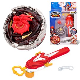 INFINITY NADO Spinning Top with Magnetic Launcher, Metal Battle Spinner Toy for Kids Boys Girls 5 6 7 8 9 10 11 12 Years Old Fiery Dragon