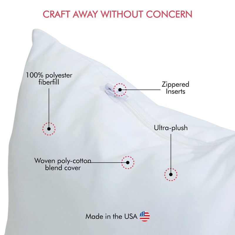 Fairfield Poly-Fil Premier Mini Accent Pillow Insert, 10" x 10",