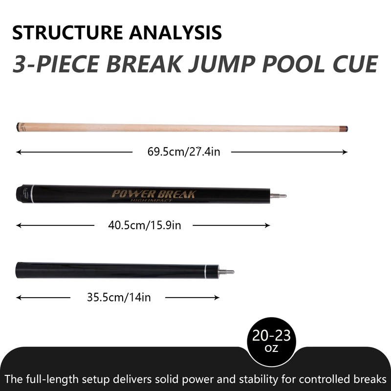 Ray speed Heavy Hitter Jump Break Pool Cue, 3 Piece