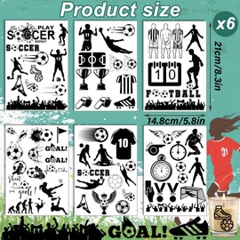 Rub On Sticker Football, Pack of 6 A5 Rub On Stickers, Rub On Foil Transfer Stickers, Rub On Soccer, for Raysin, Furniture, Glass, Wood, Scrapbooking, DIY Craft Decoration (Football)