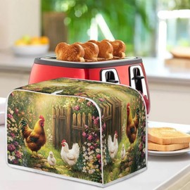 Rerteryuro Toaster Cover 4 Slice Chicken Dust-proof Small Appliance Covers for Kitchen Counter Decoration Toaster Covers Accessories Protection