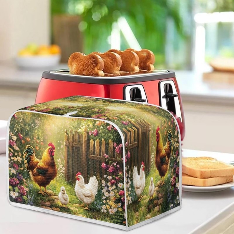 Rerteryuro Toaster Cover 4 Slice Chicken Dust-proof Small Appliance Covers