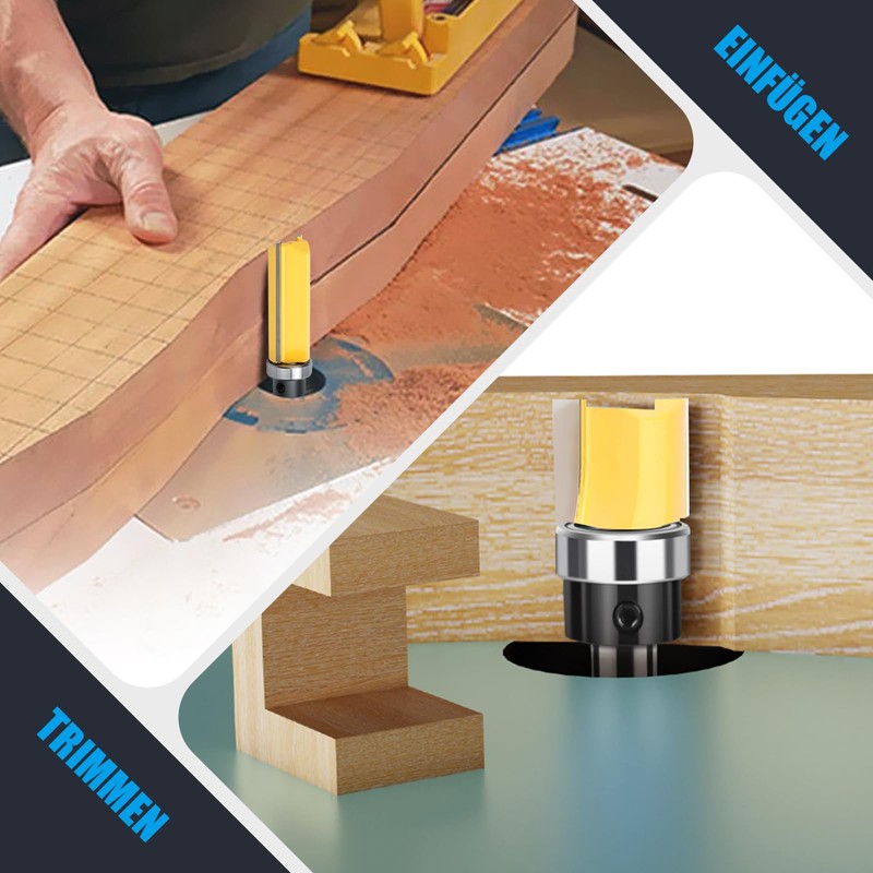 WOBLLMX 8 mm Shank Flush Cutter, Diameter 19 mm, Working