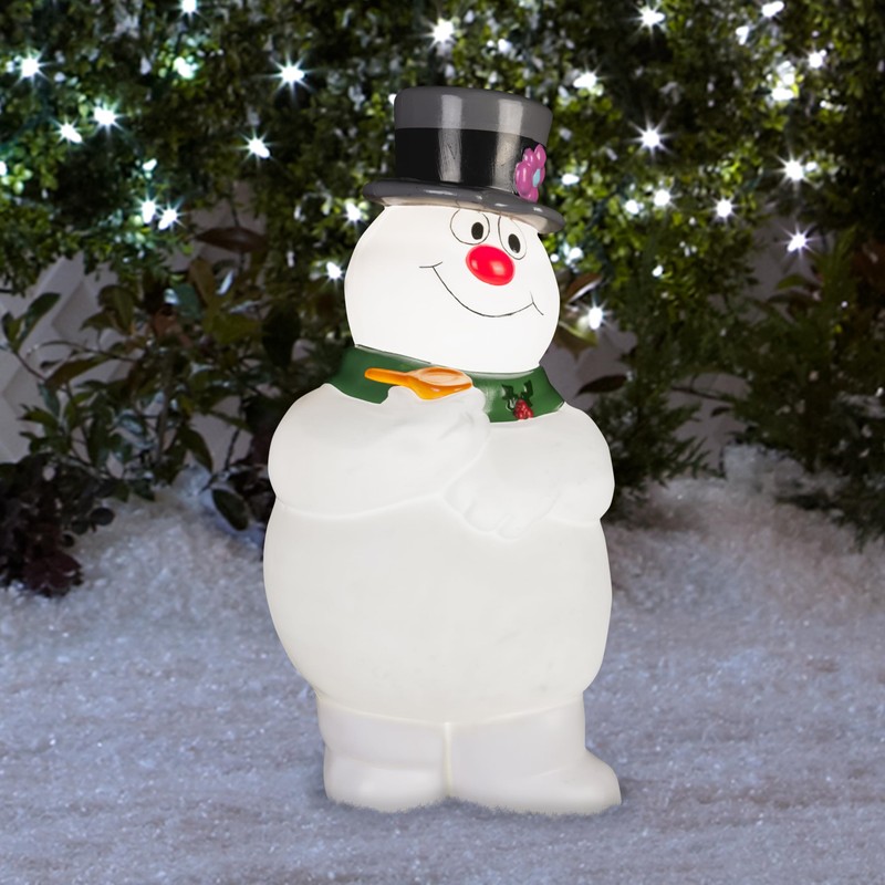Gemmy Lighted Blow Mold Outdoor Decor Frosty w/Scarf 24" WB,