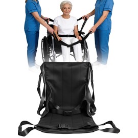 Wheelchair Transfer Sling, Patient Lift Sling with Handles, Portable Mobility Aid for Elderly, Disabled, Home Care, Black