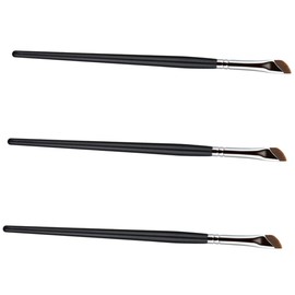 WOONEKY Travel Makeup Brush Kit 3pcs Eyebrow Eyeliner Concealer Brushes Angled Flat Precision for Women
